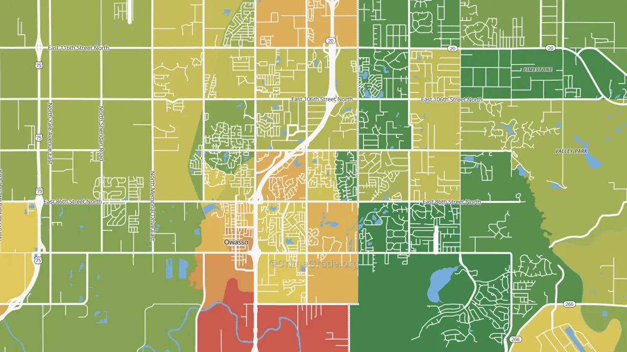 74055, OK Map of Vehicle Theft Rates