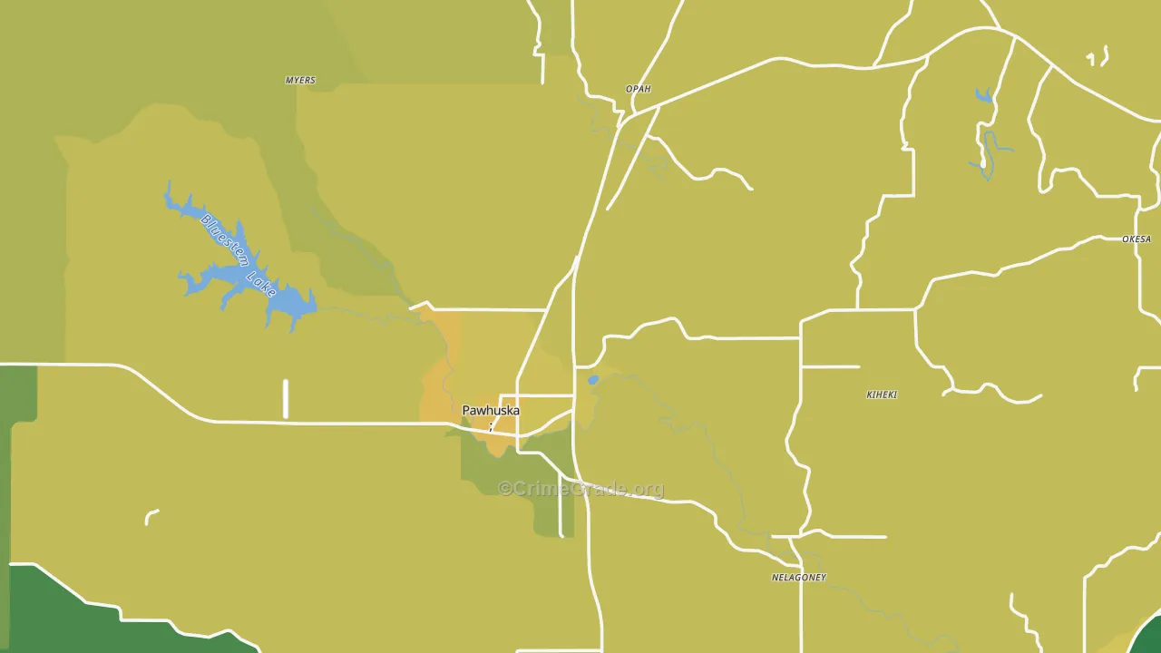 74056, OK Map of Vehicle Theft Rates