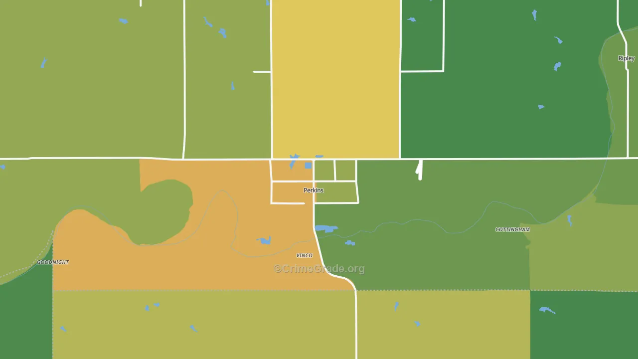 74059, OK Map of Vehicle Theft Rates