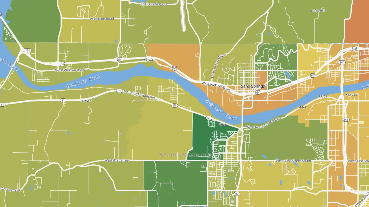 74063, OK Map of Vehicle Theft Rates