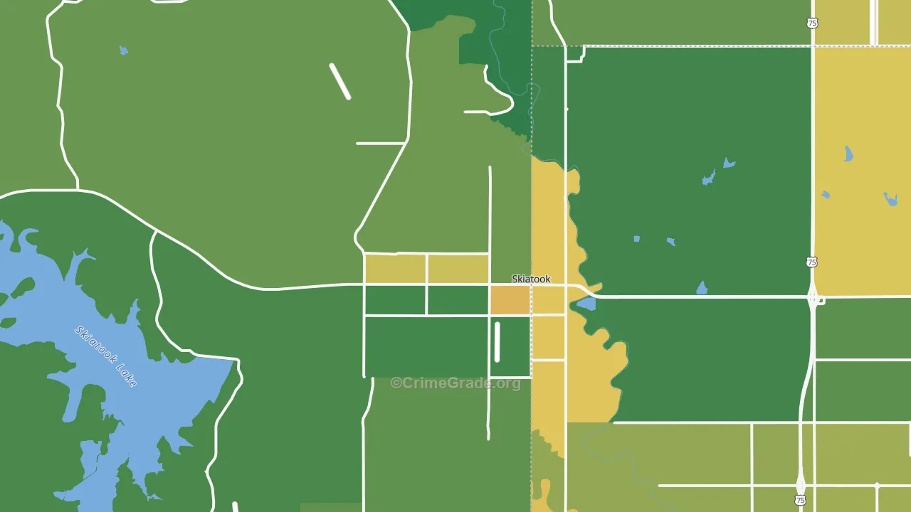 74070, OK Map of Vehicle Theft Rates