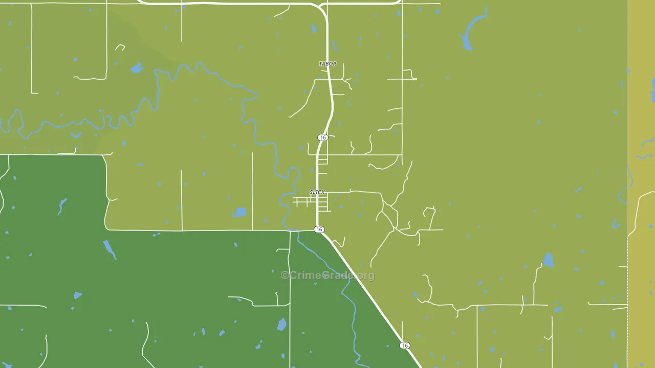 74071, OK Map of Vehicle Theft Rates