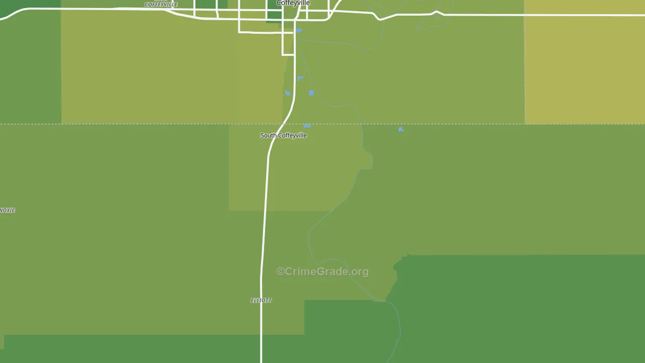 74072, OK Map of Vehicle Theft Rates