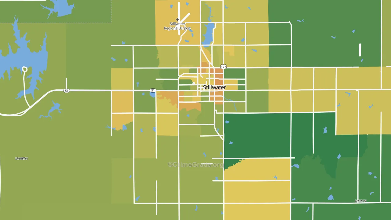 74074, OK Map of Vehicle Theft Rates