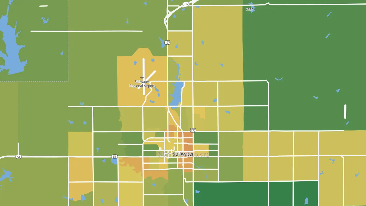74075, OK Map of Vehicle Theft Rates