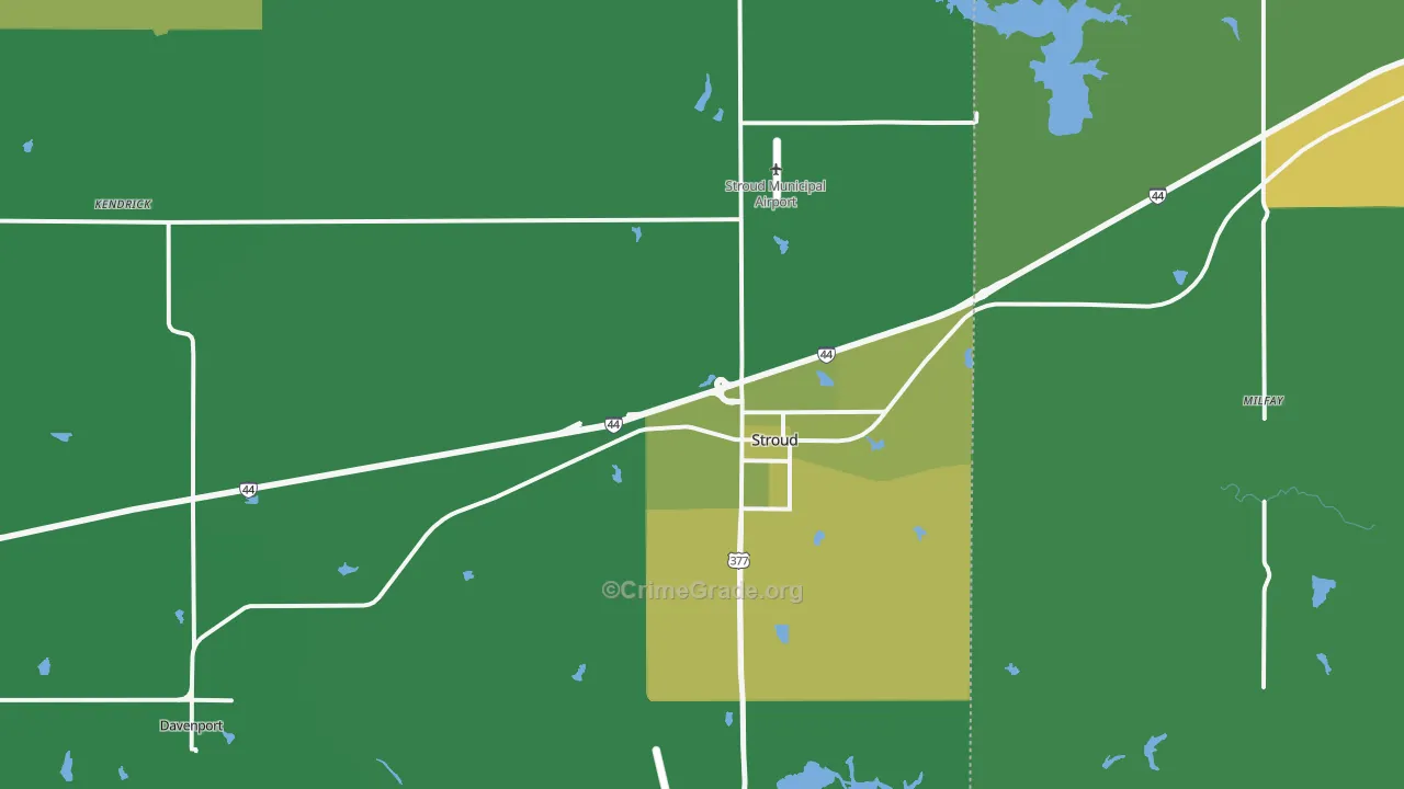 74079, OK Map of Vehicle Theft Rates