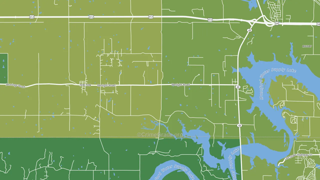 74081, OK Map of Vehicle Theft Rates