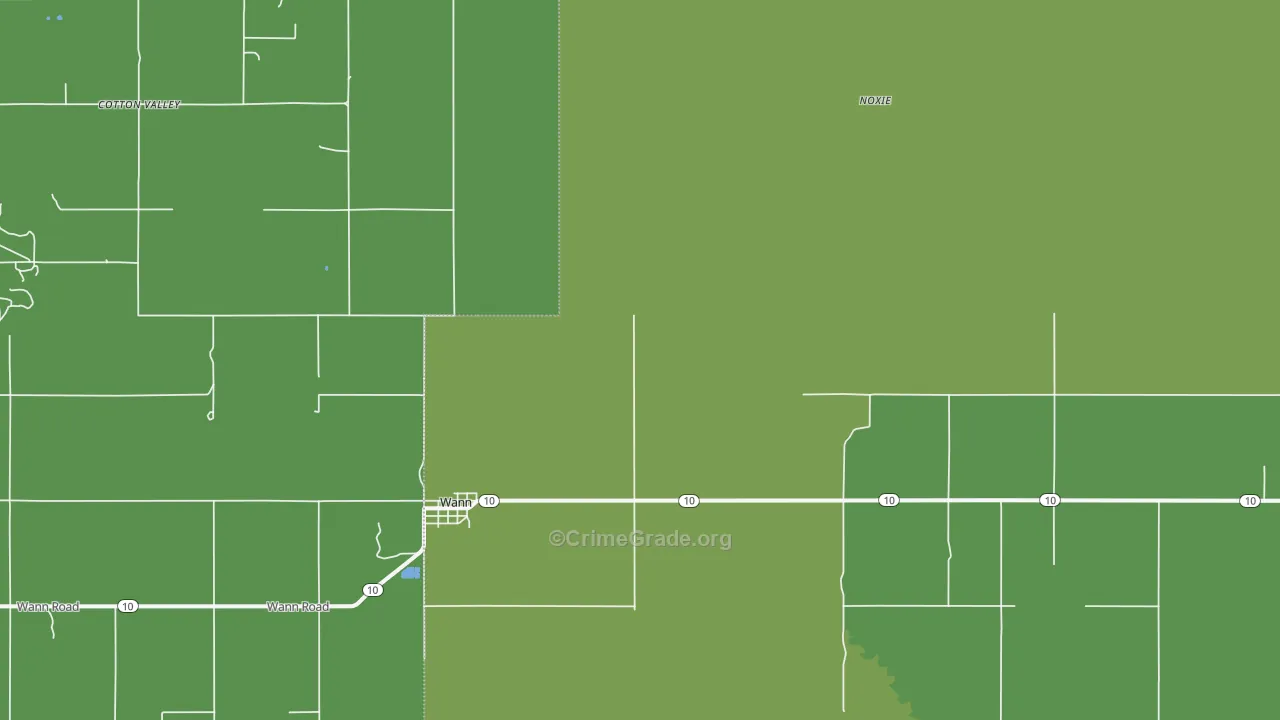 74083, OK Map of Vehicle Theft Rates