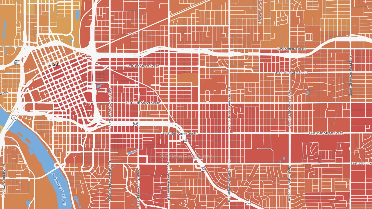 74104, OK Map of Vehicle Theft Rates