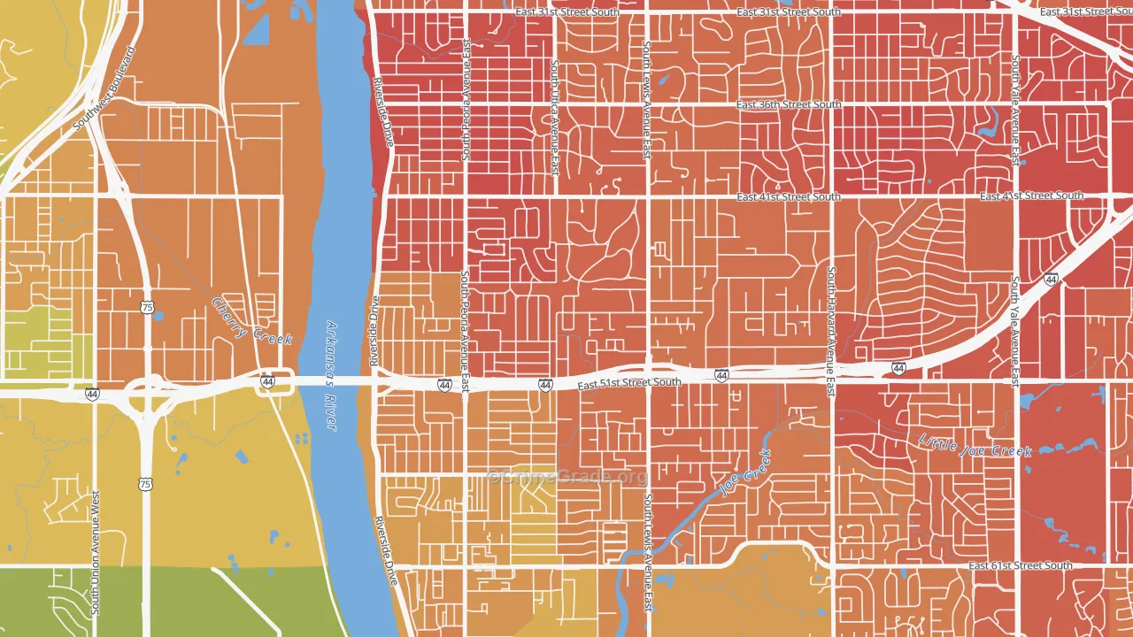 74105, OK Map of Vehicle Theft Rates