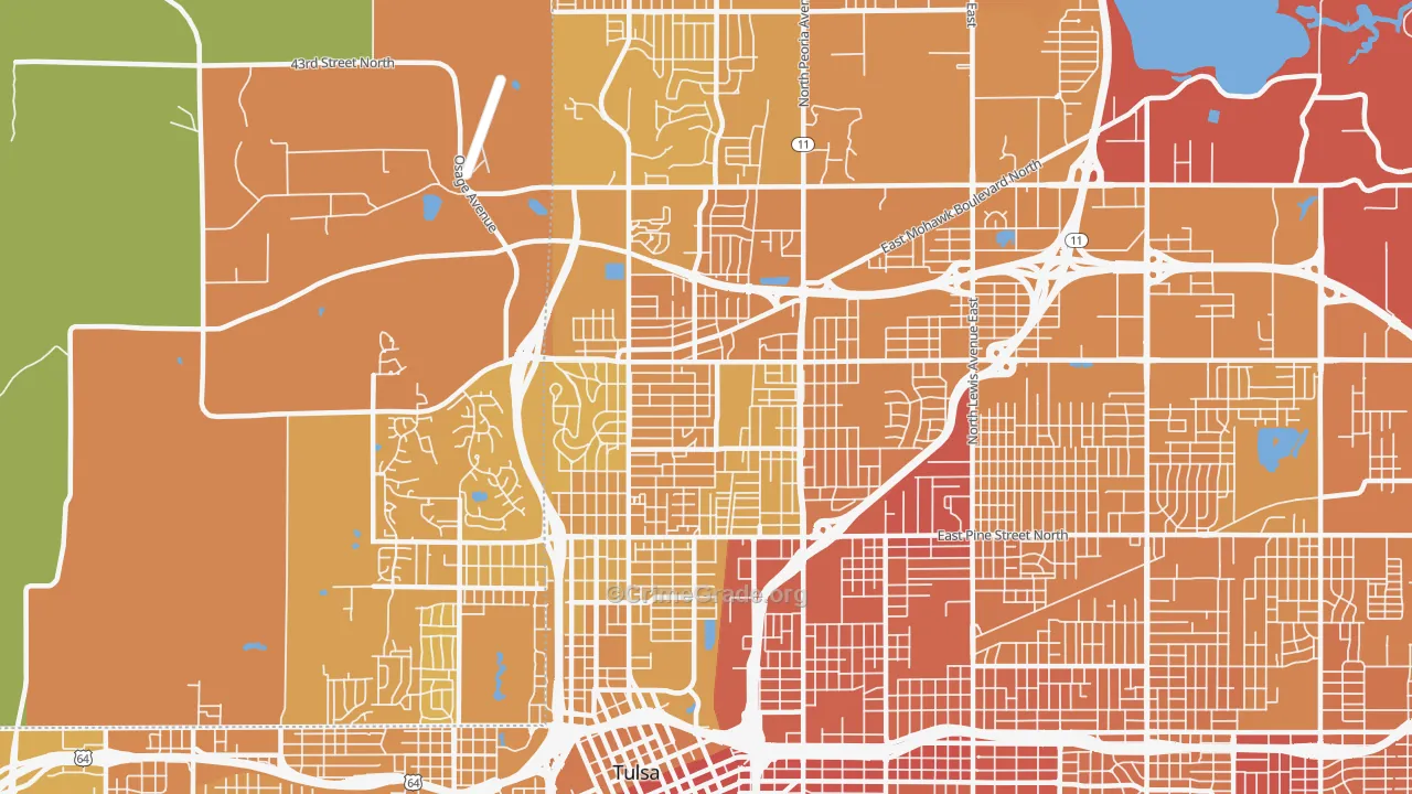 74106, OK Map of Vehicle Theft Rates