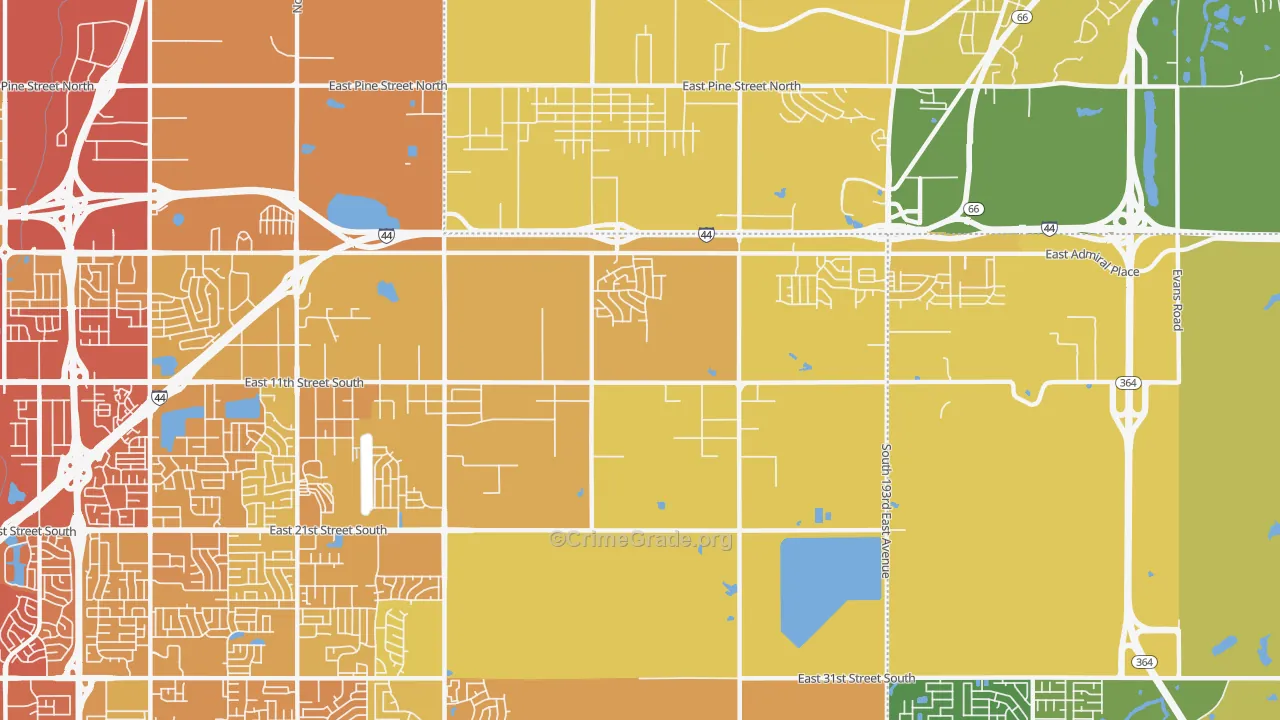 74108, OK Map of Vehicle Theft Rates