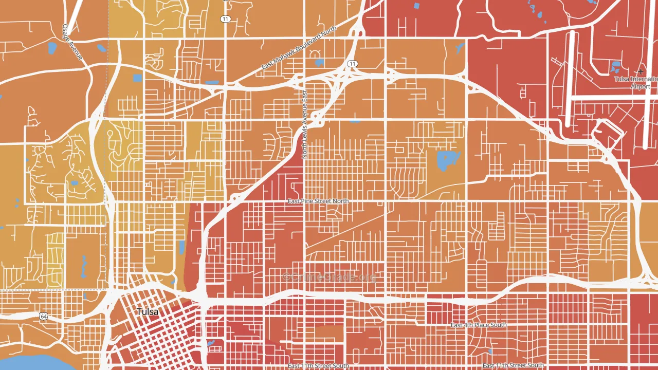 74110, OK Map of Vehicle Theft Rates