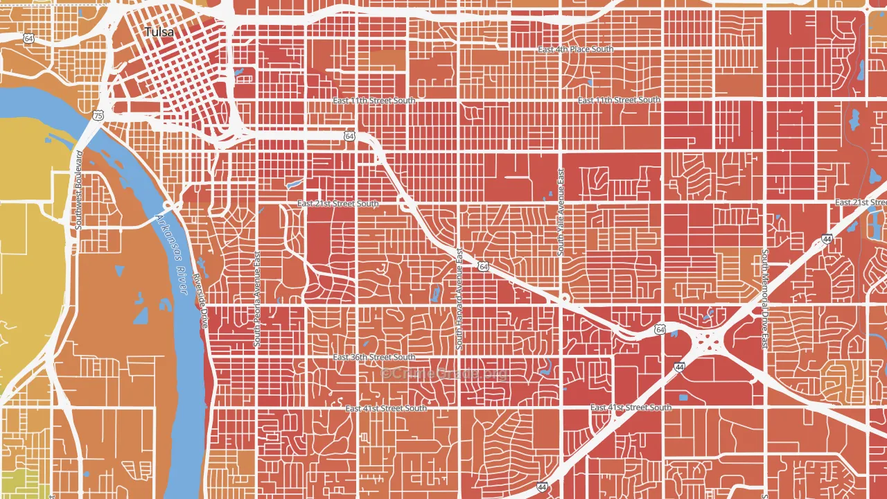 74114, OK Map of Vehicle Theft Rates