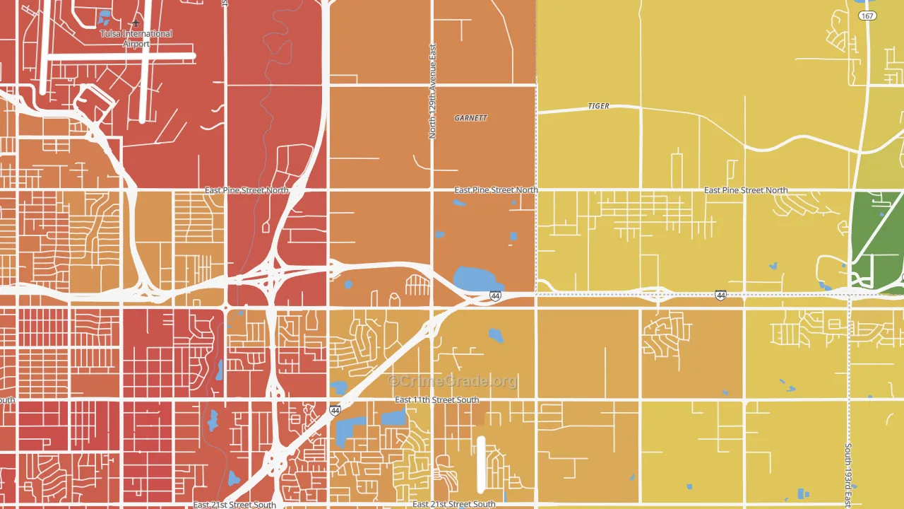 74116, OK Map of Vehicle Theft Rates