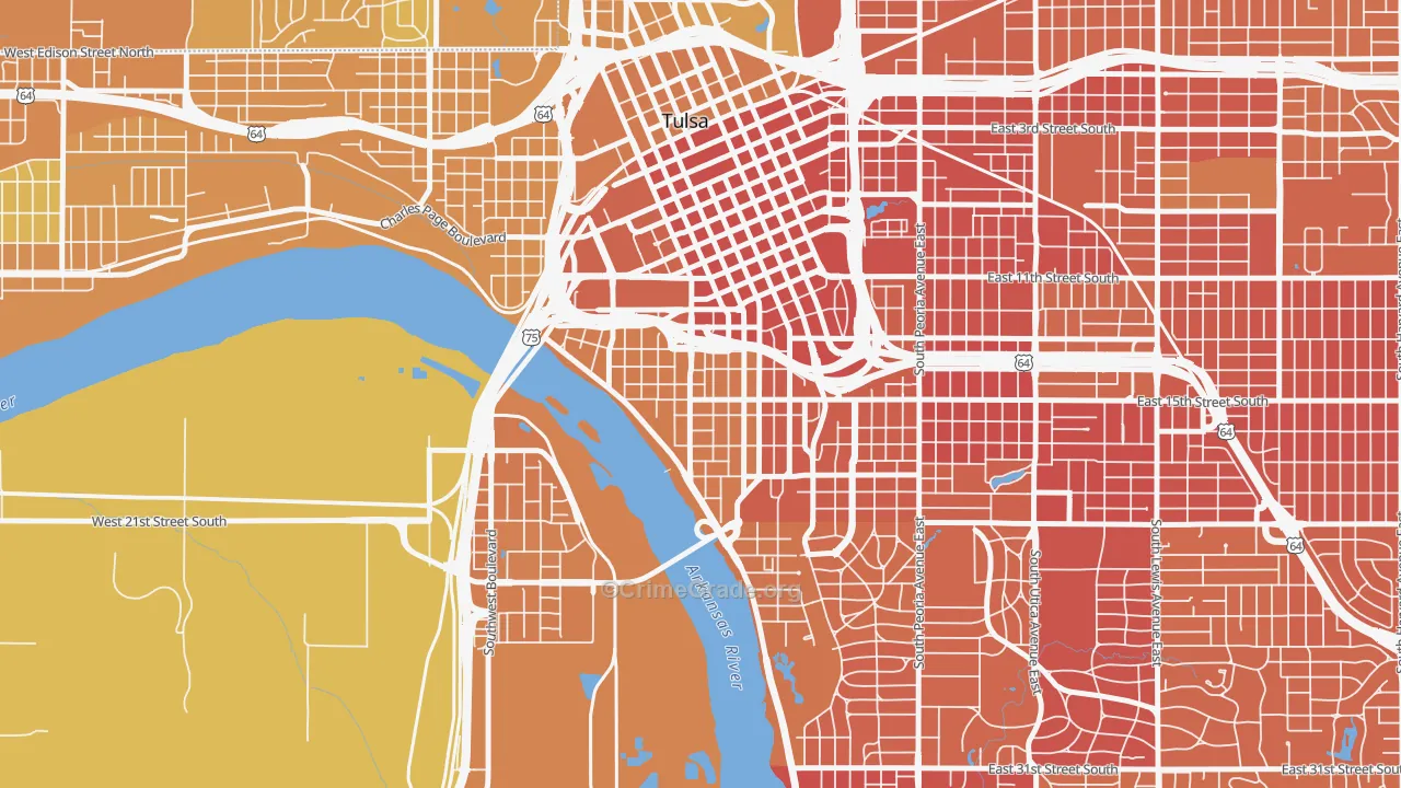 74119, OK Map of Vehicle Theft Rates