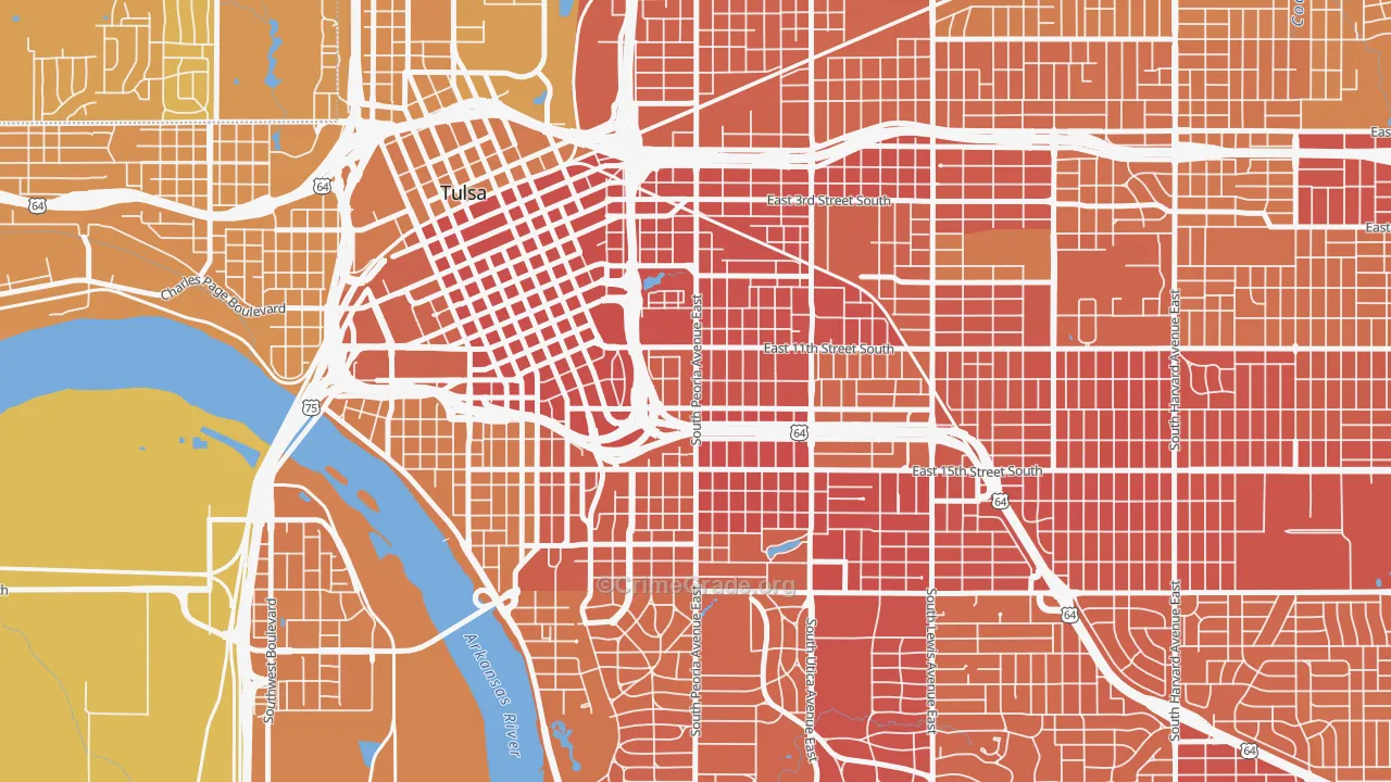 74120, OK Map of Vehicle Theft Rates