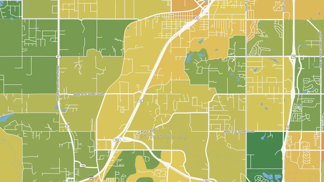 74131, OK Map of Vehicle Theft Rates