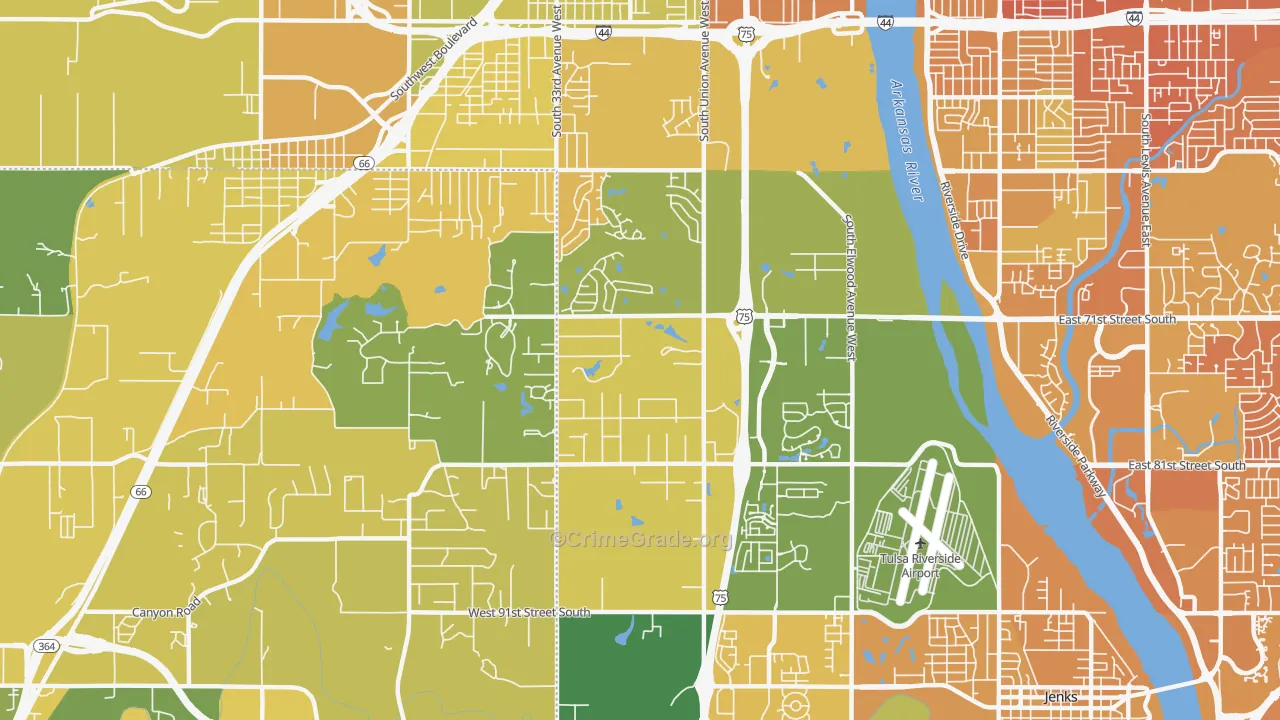 74132, OK Map of Vehicle Theft Rates