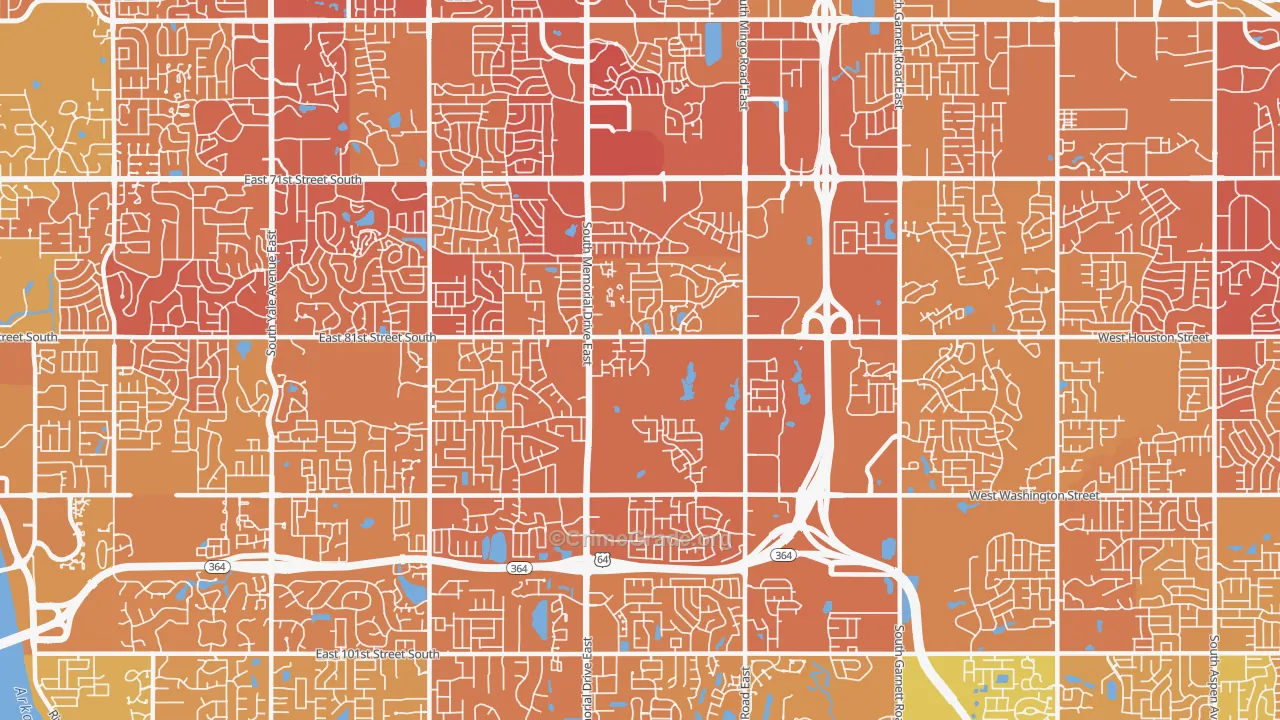 74133, OK Map of Vehicle Theft Rates