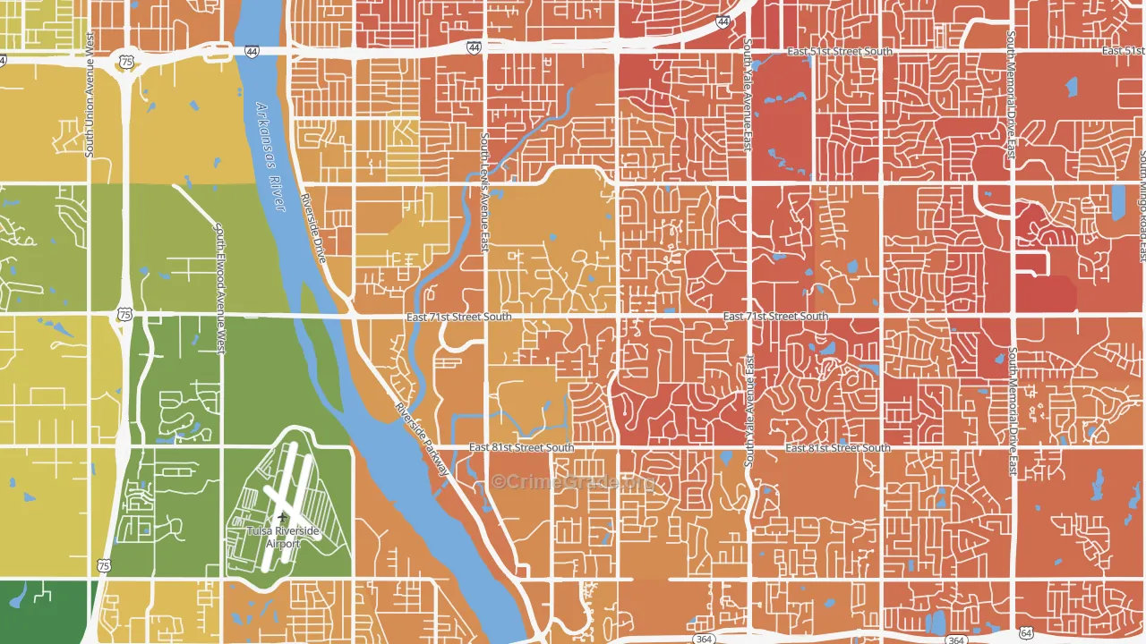 74136, OK Map of Vehicle Theft Rates