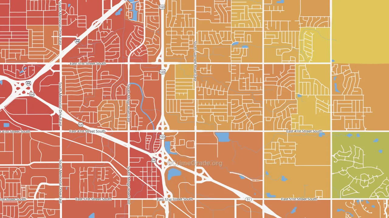 74146, OK Map of Vehicle Theft Rates