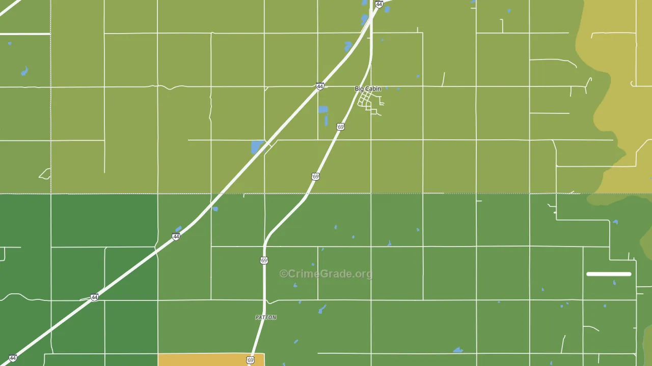 74332, OK Map of Vehicle Theft Rates