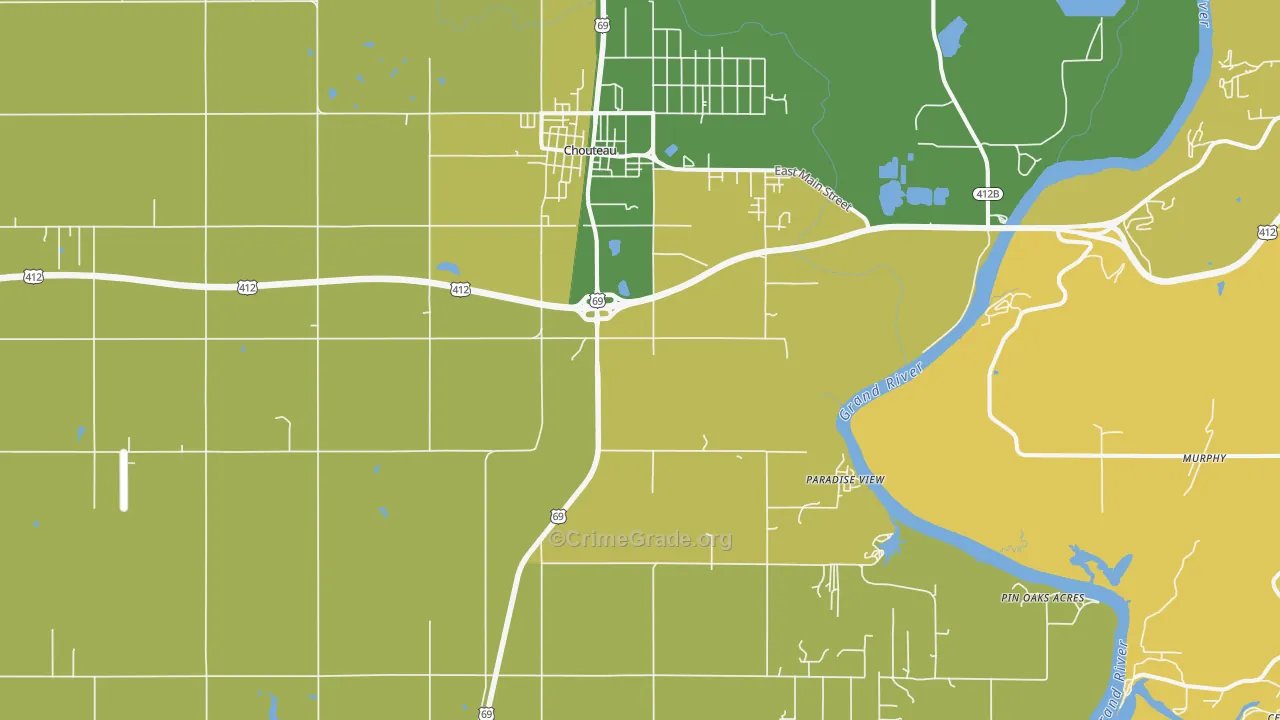 74337, OK Map of Vehicle Theft Rates