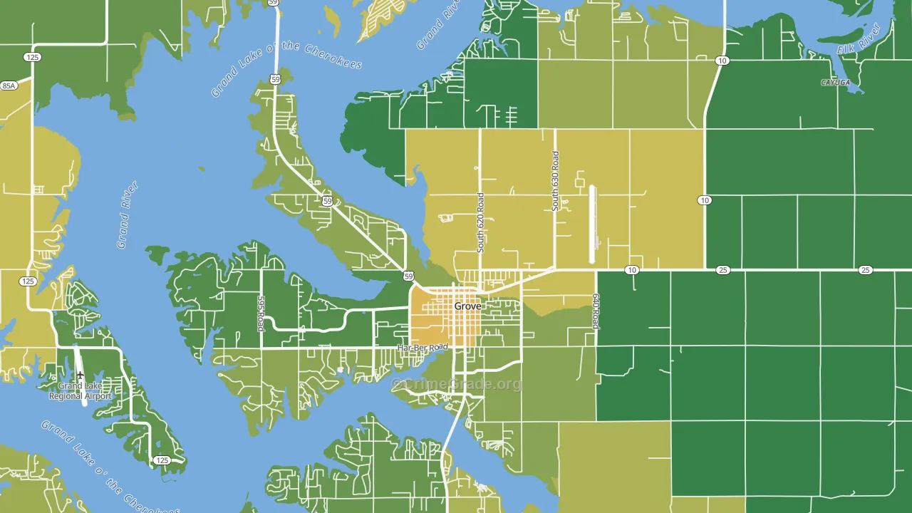 74344, OK Map of Vehicle Theft Rates