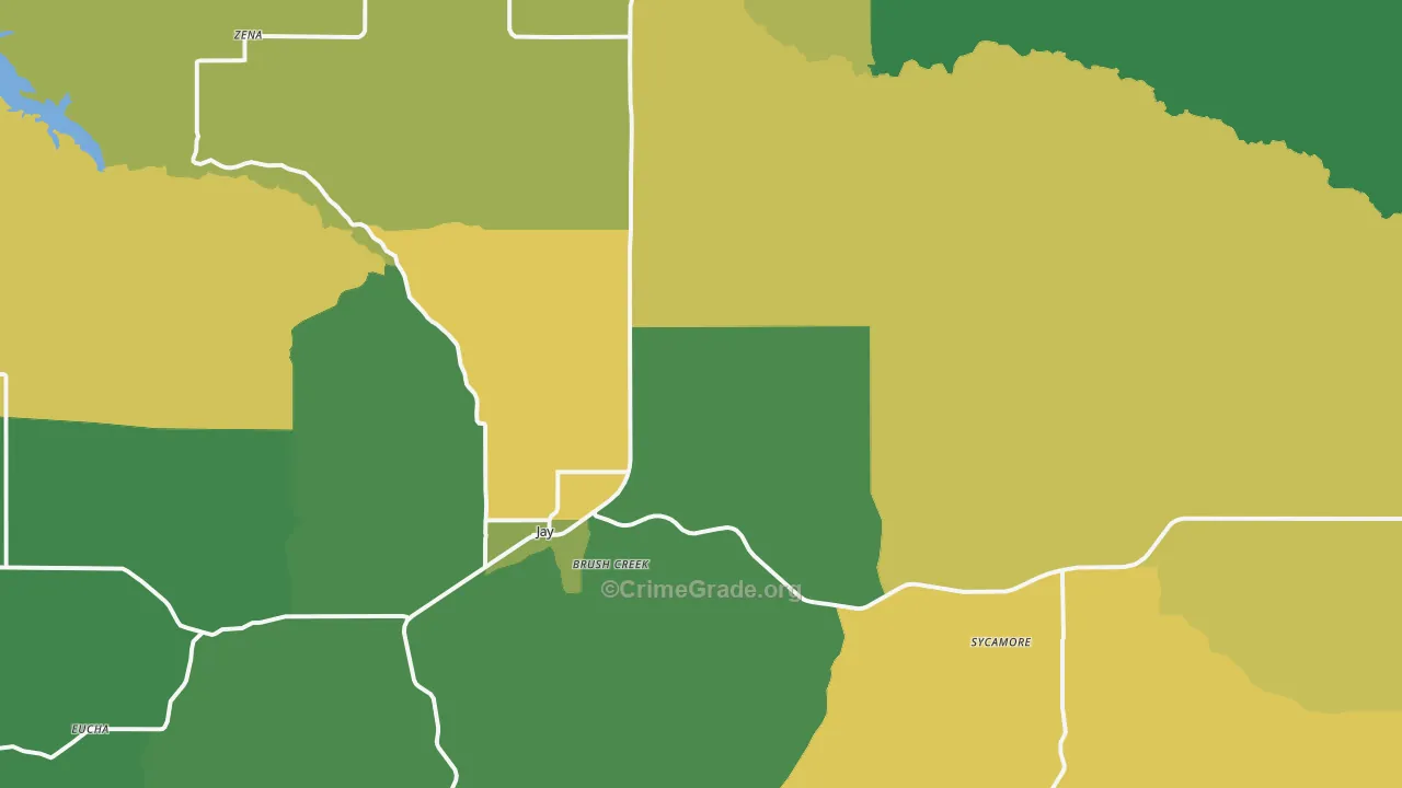 74346, OK Map of Vehicle Theft Rates