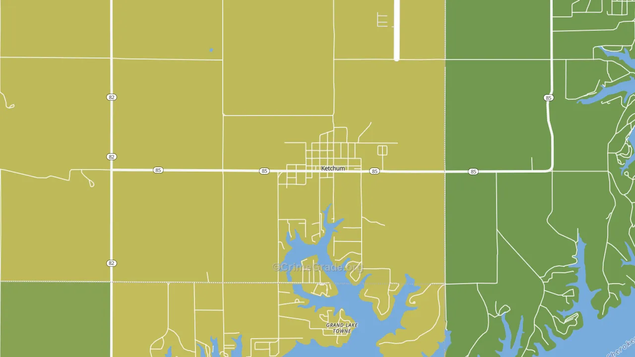 74349, OK Map of Vehicle Theft Rates