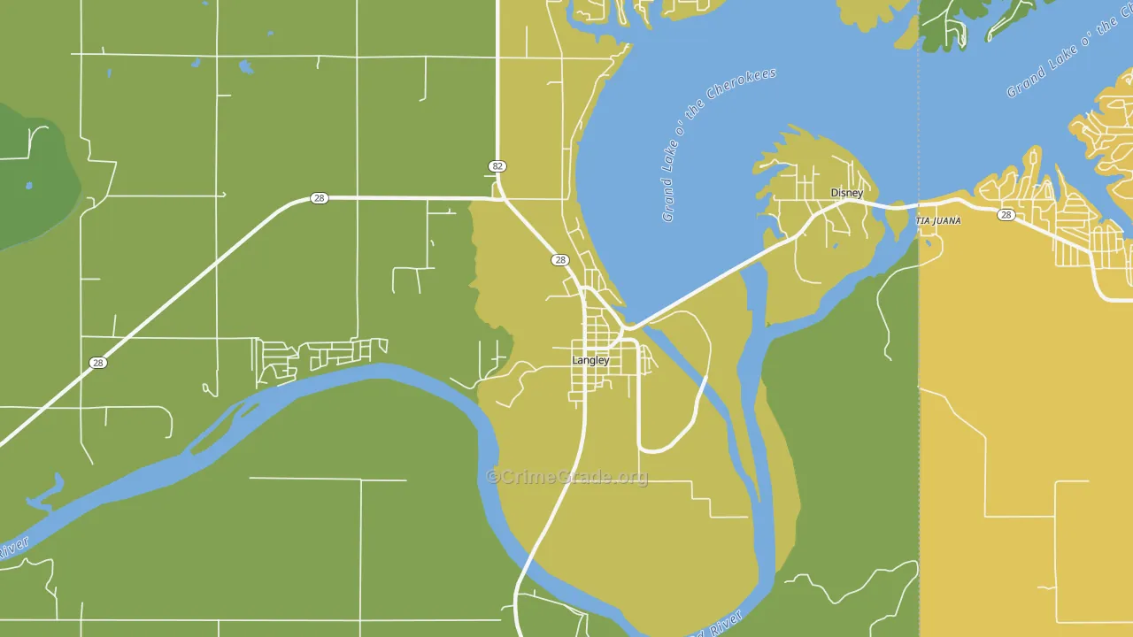 74350, OK Map of Vehicle Theft Rates