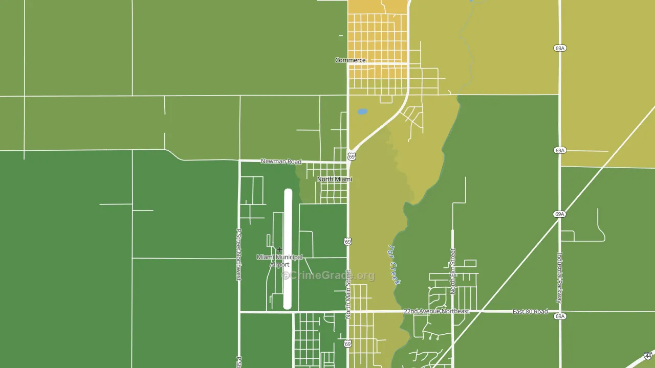 74358, OK Map of Vehicle Theft Rates