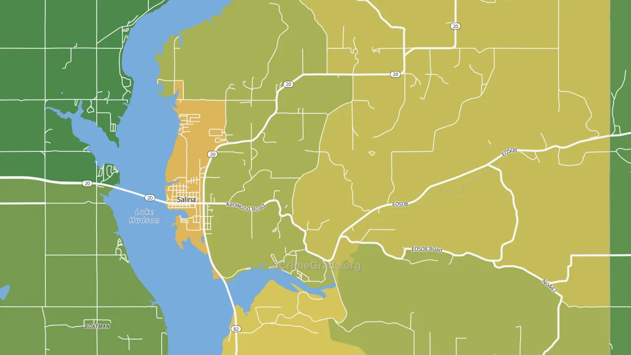 74365, OK Map of Vehicle Theft Rates