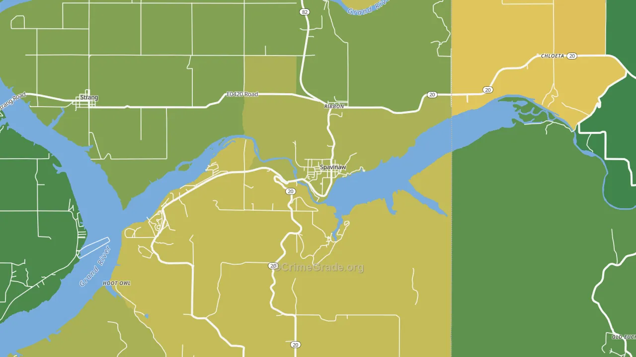 74366, OK Map of Vehicle Theft Rates
