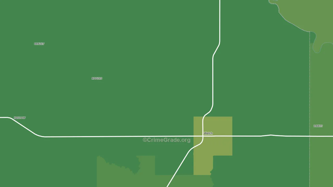 74369, OK Map of Vehicle Theft Rates