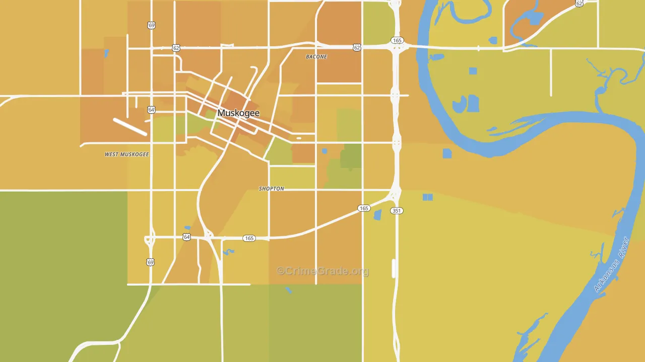 74403, OK Map of Vehicle Theft Rates