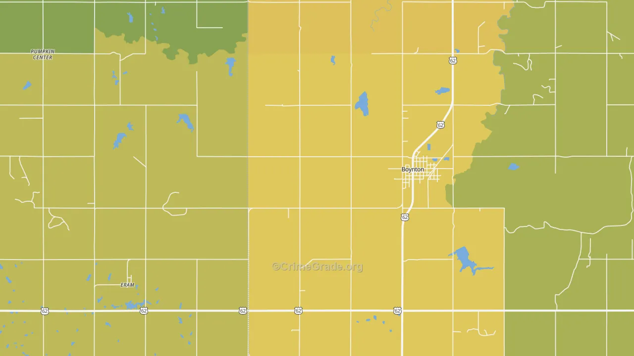 74422, OK Map of Vehicle Theft Rates