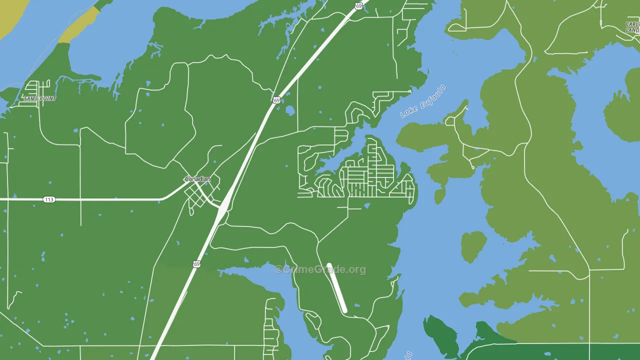 74425, OK Map of Vehicle Theft Rates