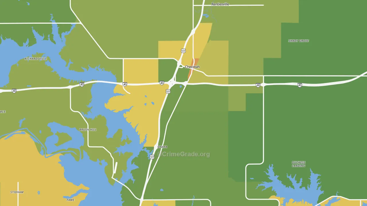 74426, OK Map of Vehicle Theft Rates