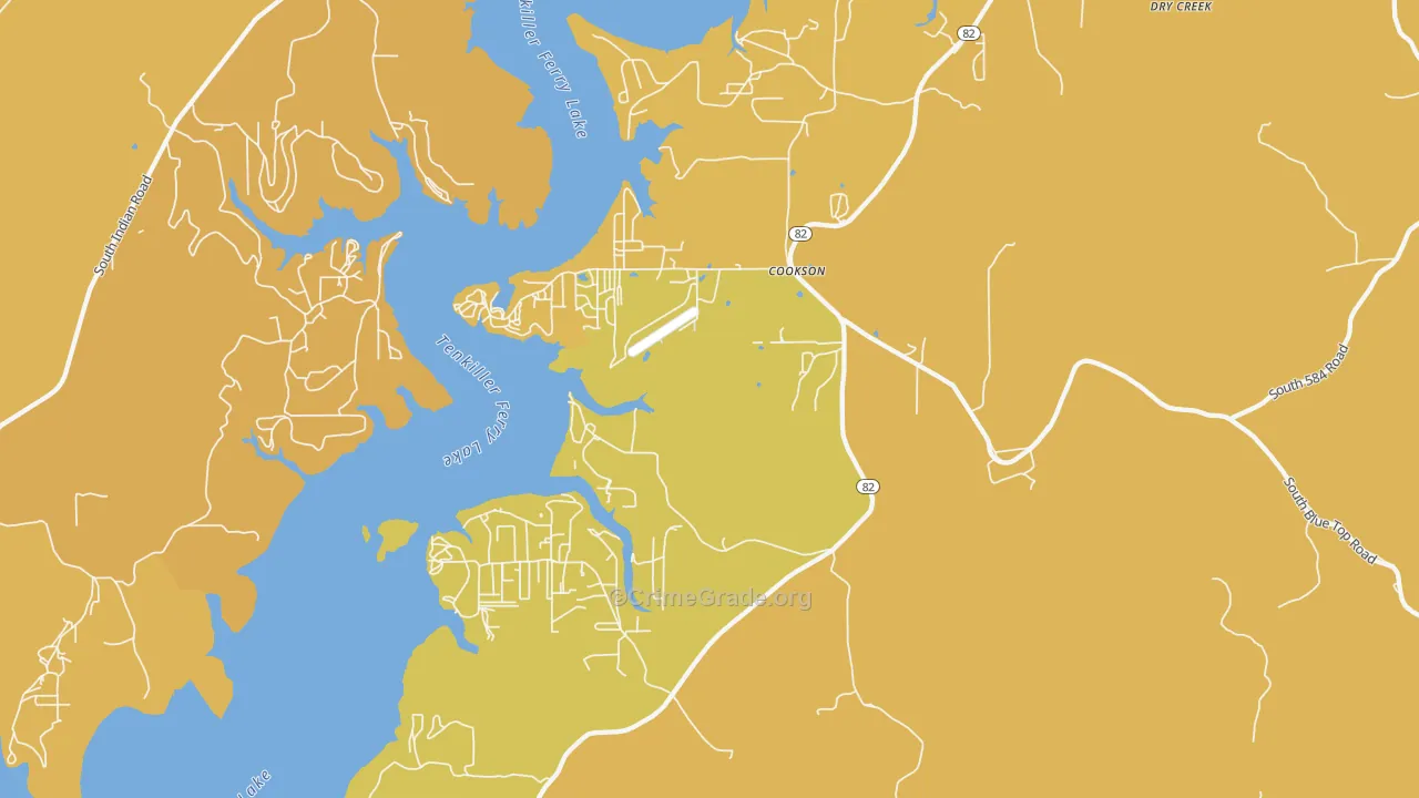 74427, OK Map of Vehicle Theft Rates