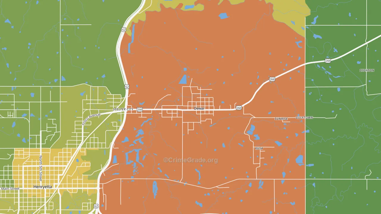 74431, OK Map of Vehicle Theft Rates