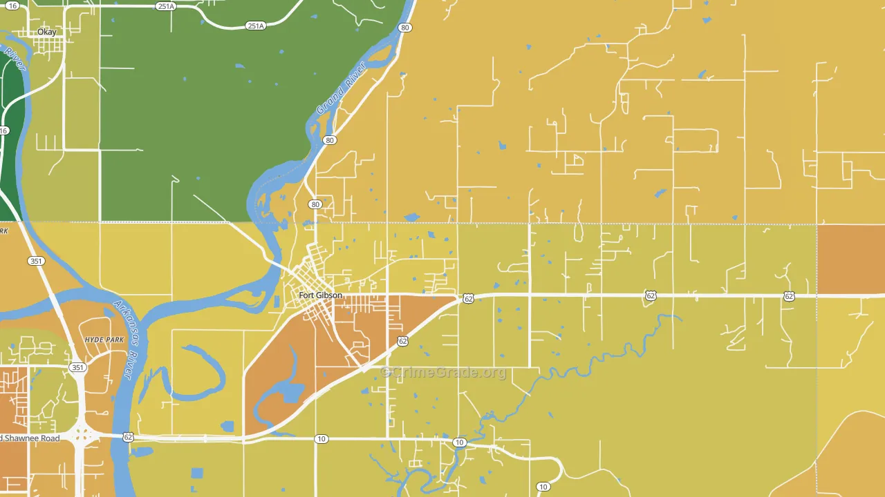 74434, OK Map of Vehicle Theft Rates