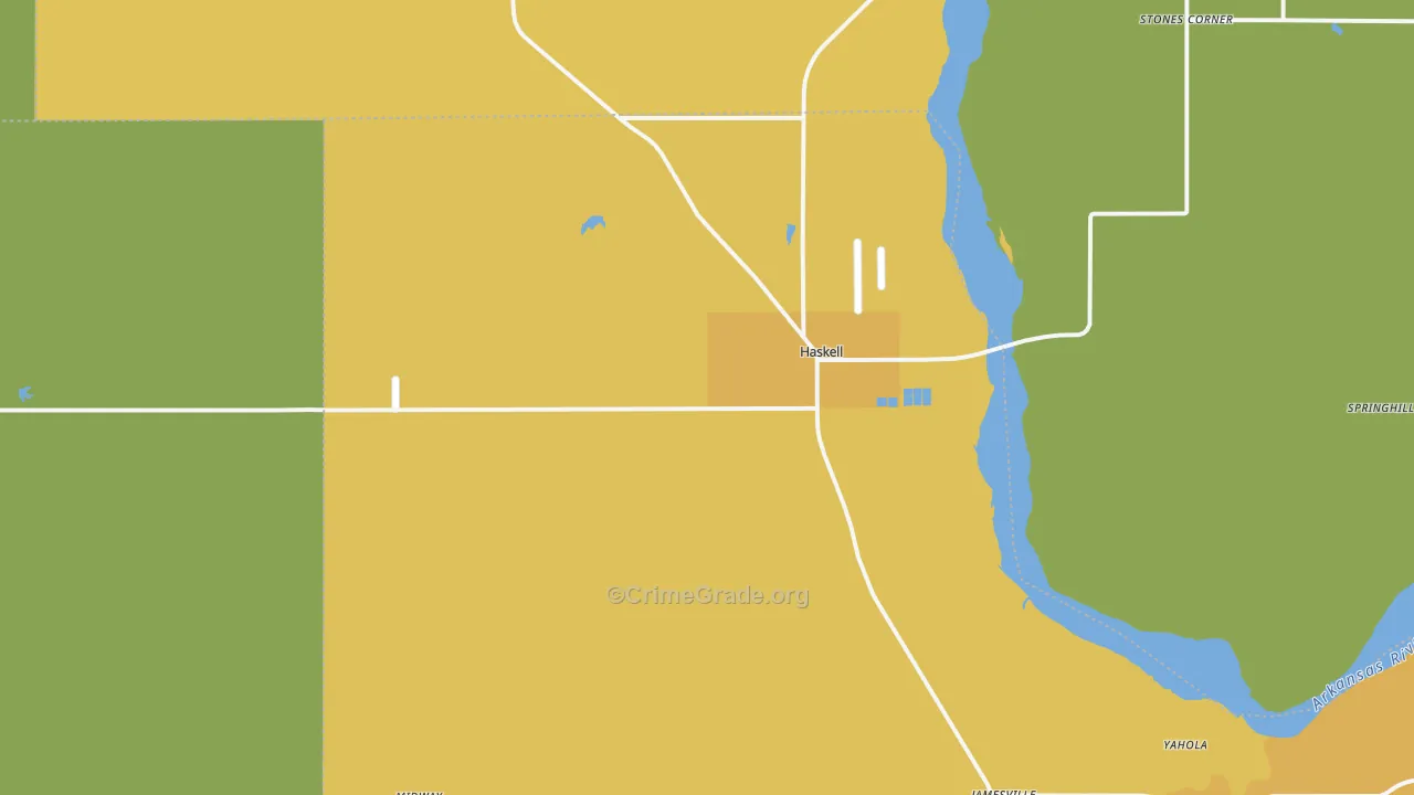 74436, OK Map of Vehicle Theft Rates