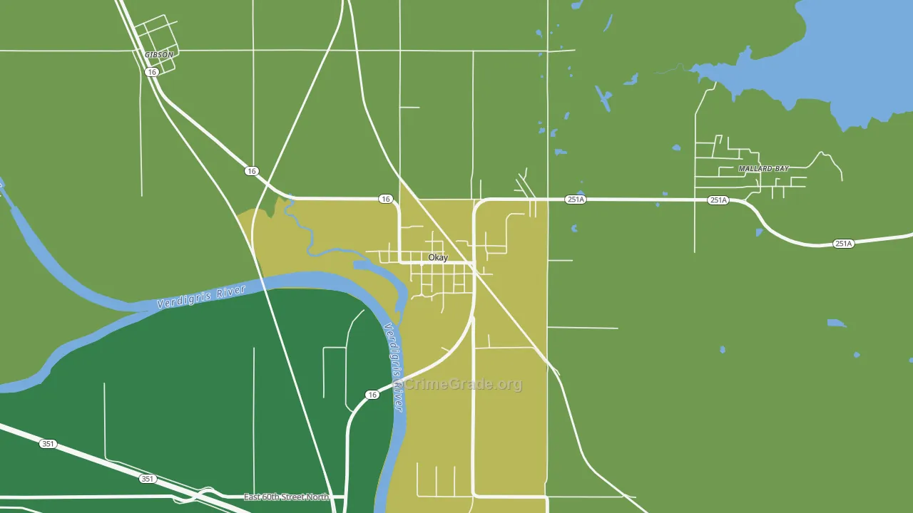 74446, OK Map of Vehicle Theft Rates