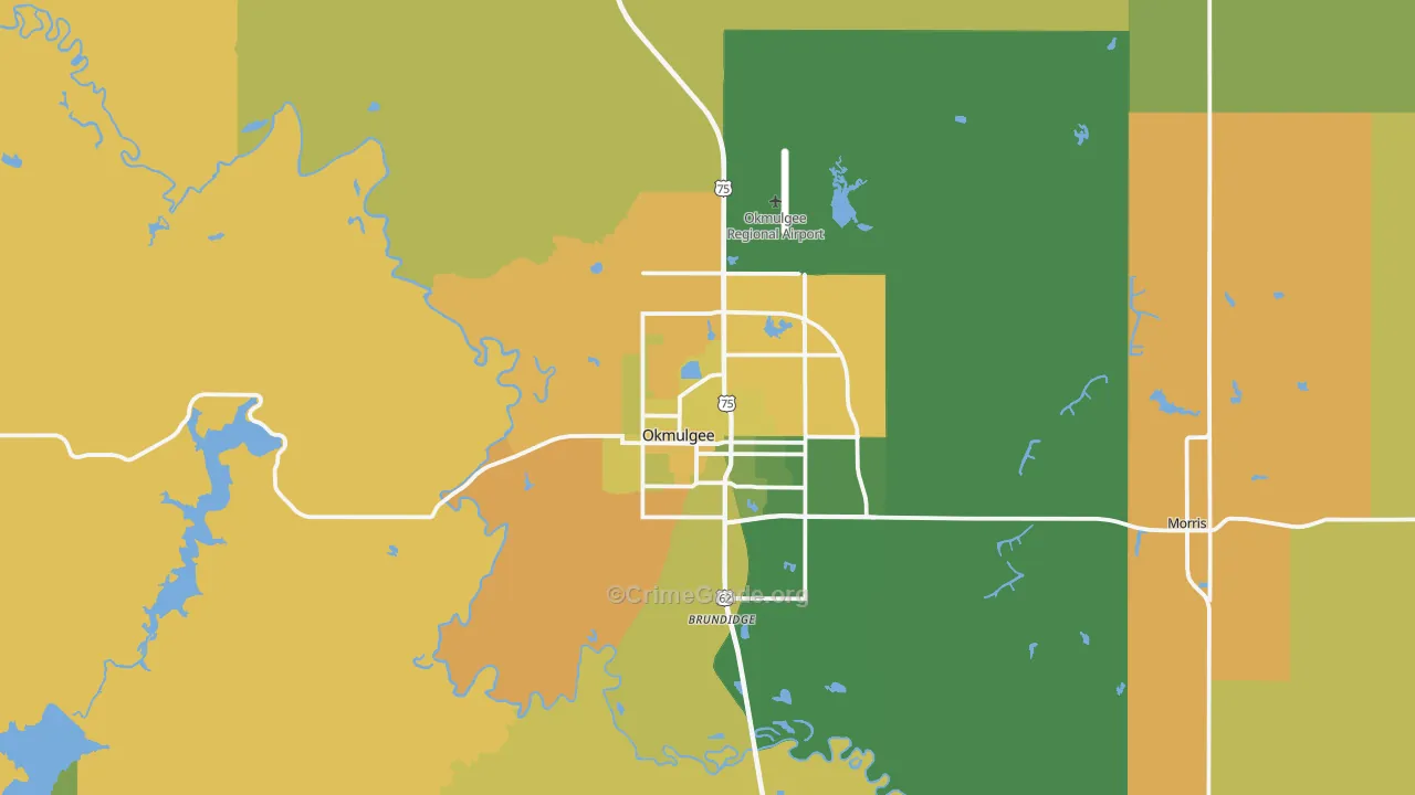 74447, OK Map of Vehicle Theft Rates