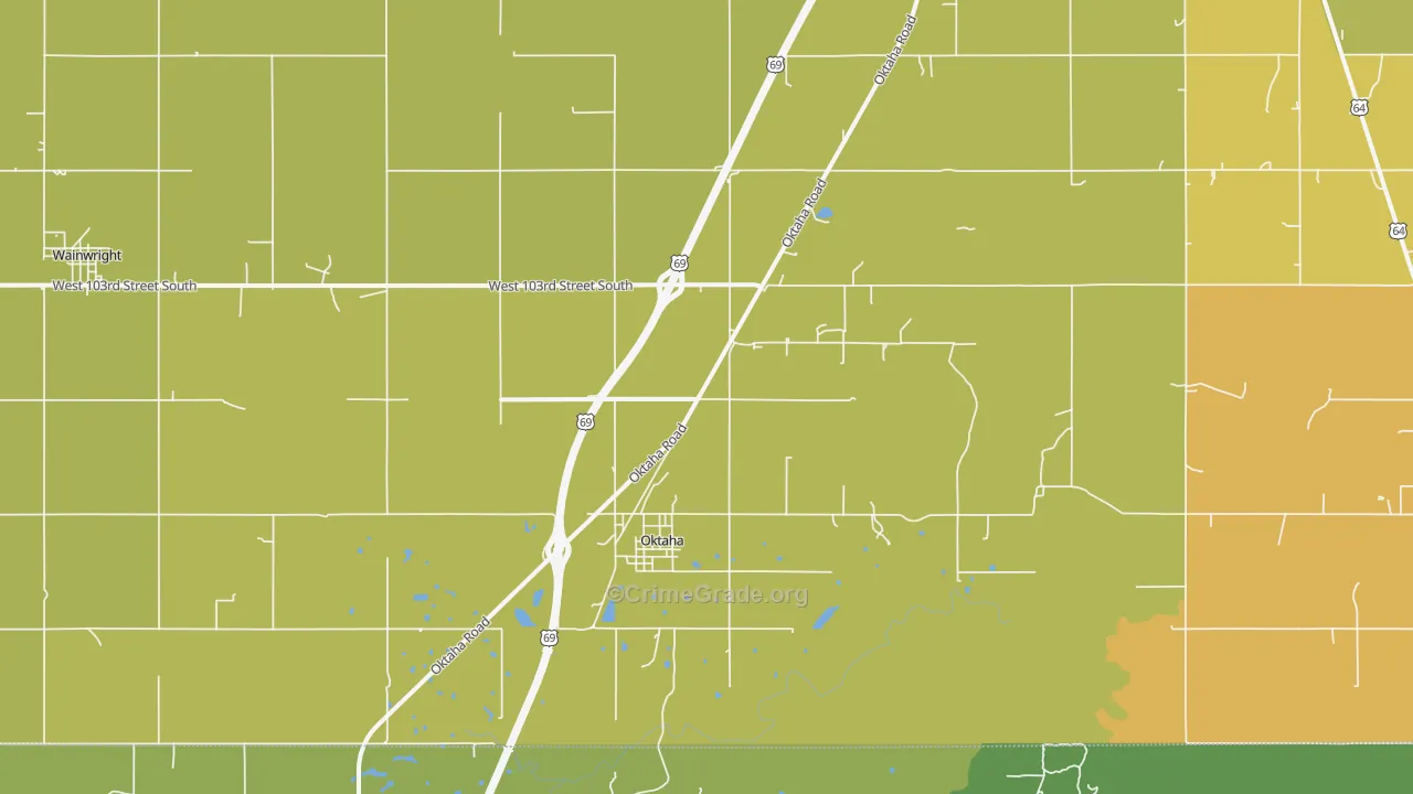 74450, OK Map of Vehicle Theft Rates