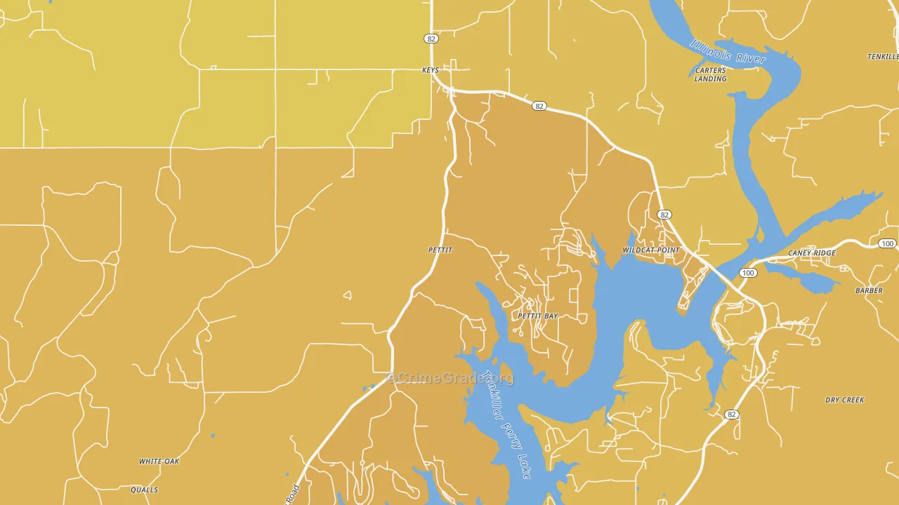 74451, OK Map of Vehicle Theft Rates