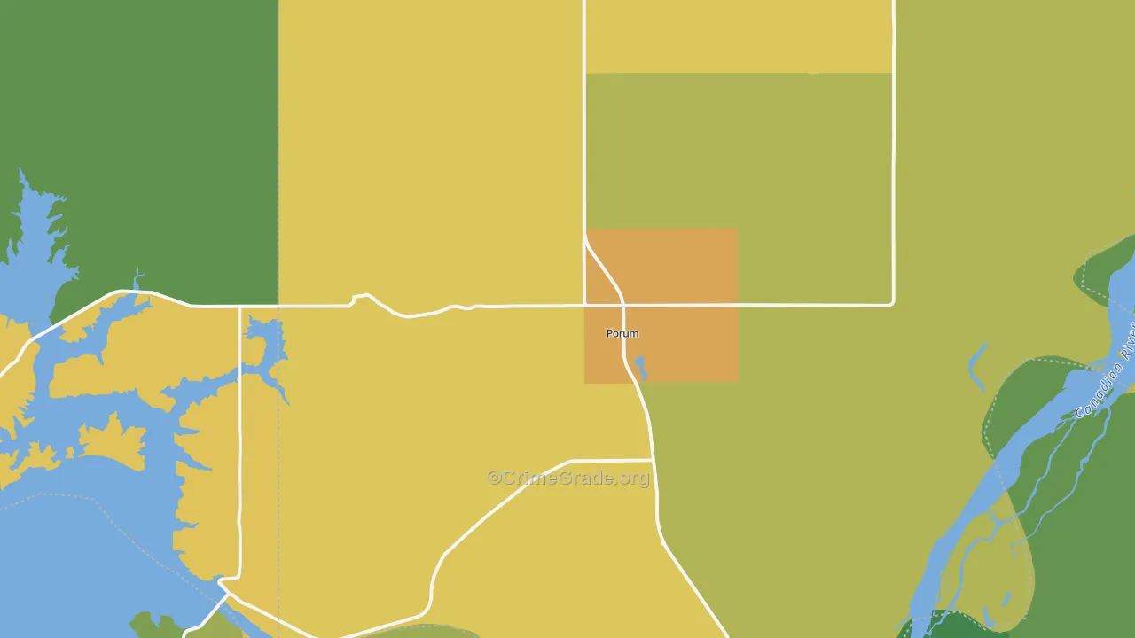 74455, OK Map of Vehicle Theft Rates