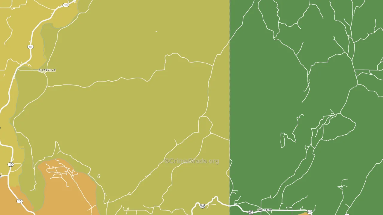 74457, OK Map of Vehicle Theft Rates